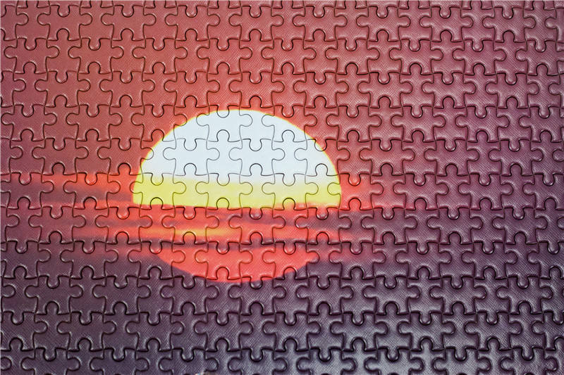 Sublimação de impressão personalizada de cenário do nascer do sol em quebra-cabeça em branco para adolescentes quebra-cabeça para adultos