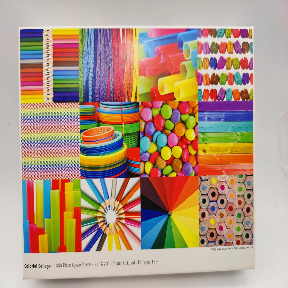 Produtos de quebra-cabeça de fábrica por atacado para jogos adultos papelão design personalizado 1000 peças quebra-cabeças