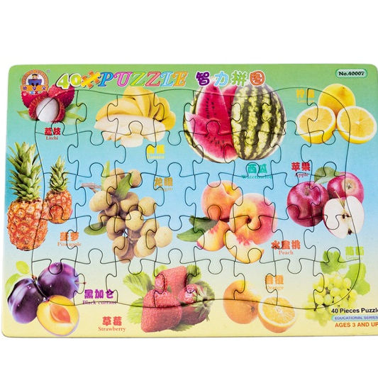Quebra-cabeça infantil personalizado de alta qualidade Quebra-cabeça de madeira Brinquedo de aprendizagem 2 em 1 quebra-cabeça de madeira