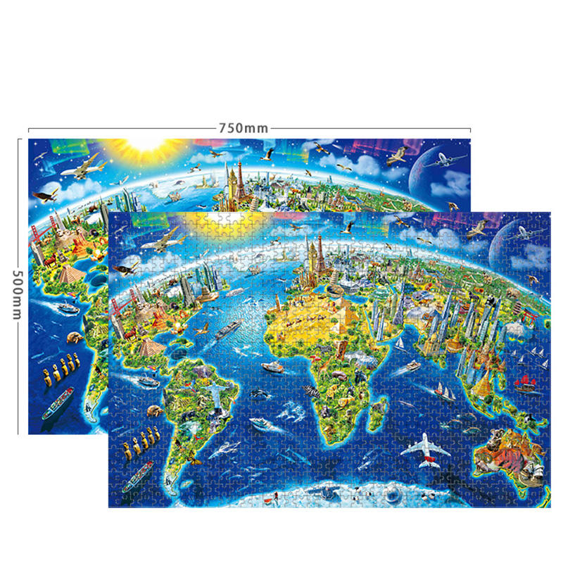 Preço de atacado Jogos de quebra-cabeça para adultos Brain Kill Time Toys Padrão personalizado Papelão 500 1000 peças Quebra-cabeça Jigsaw