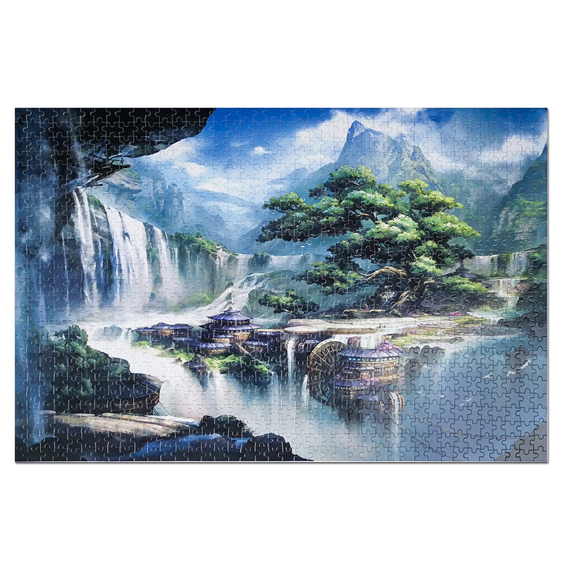 Jogo de quebra-cabeça de madeira personalizado para adultos no atacado 1.000 peças