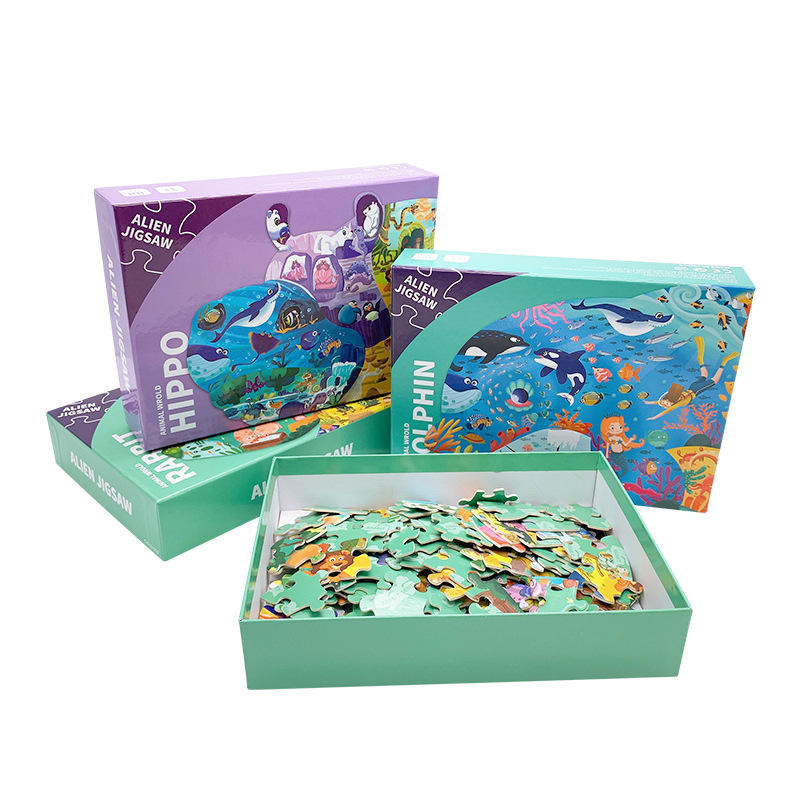 Brinquedos Educativos para Crianças Papel Papelão Animais 12 24 36 48 60 100 peças Quebra-cabeça
