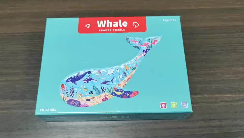 Toi Baby Brinquedos Intelectuais de Educação Infantil pcs Baleia Papel Papelão Crianças Quebra-cabeça para crianças