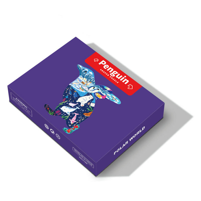 Jogos infantis personalizados de alta qualidade personalizados com estampas de animais em papel quebra-cabeças para crianças