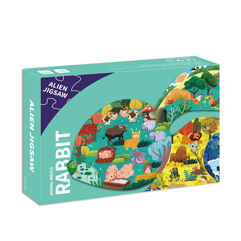 Brinquedos Educativos para Crianças Papel Papelão Animais 12 24 36 48 60 100 peças Quebra-cabeça