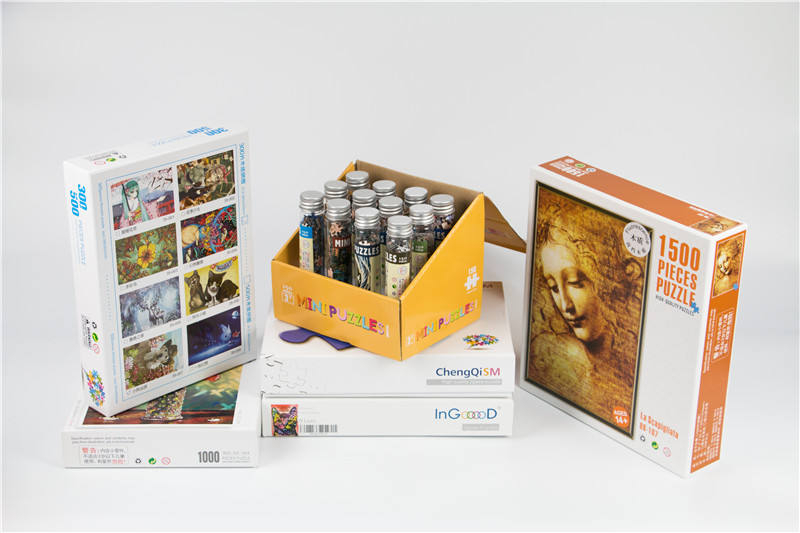 Venda imperdível personalize diferentes formas de embalagem cilindro 300 500 1000 1500 peças quebra-cabeça para adultos e crianças